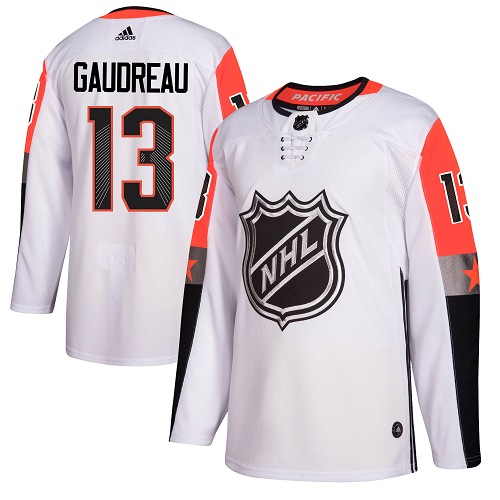 Men Adidas Calgary Flames #13 Johnny Gaudreau White 2018 All-Star NHL Jersey